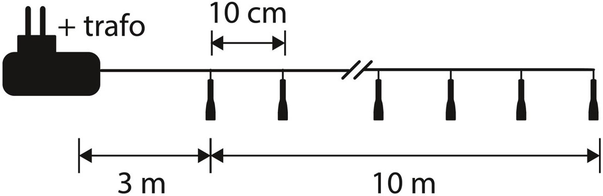 Luca Smart Lighting Kerstboomverlichting met 100 LED Lampjes – L1000 cm – RGB