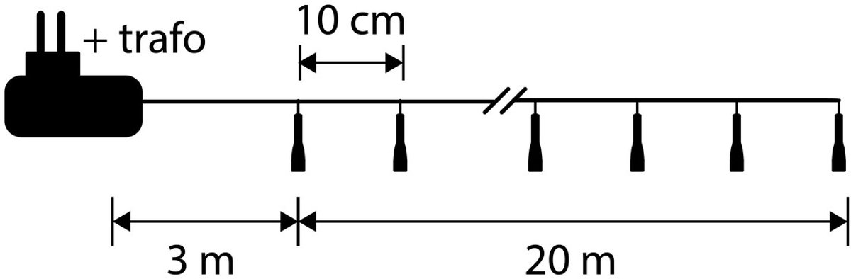 Luca Smart Lighting Kerstboomverlichting met 200 LED Lampjes – L2000 cm – RGB