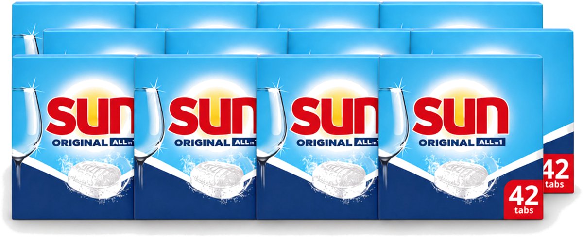 12 x Sun – Vaatwastabletten – Original – 42 tabletten - Voordeelverpakking - 12 stuks