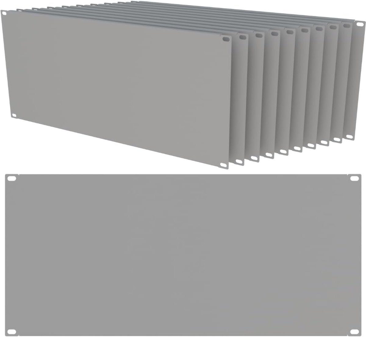 Afdekking 10x 5HE 19 inch - Rackmontageplaat voor 19 inch serverkast - Blinde afdekking voor netwerkkasten, behuizingen en racks