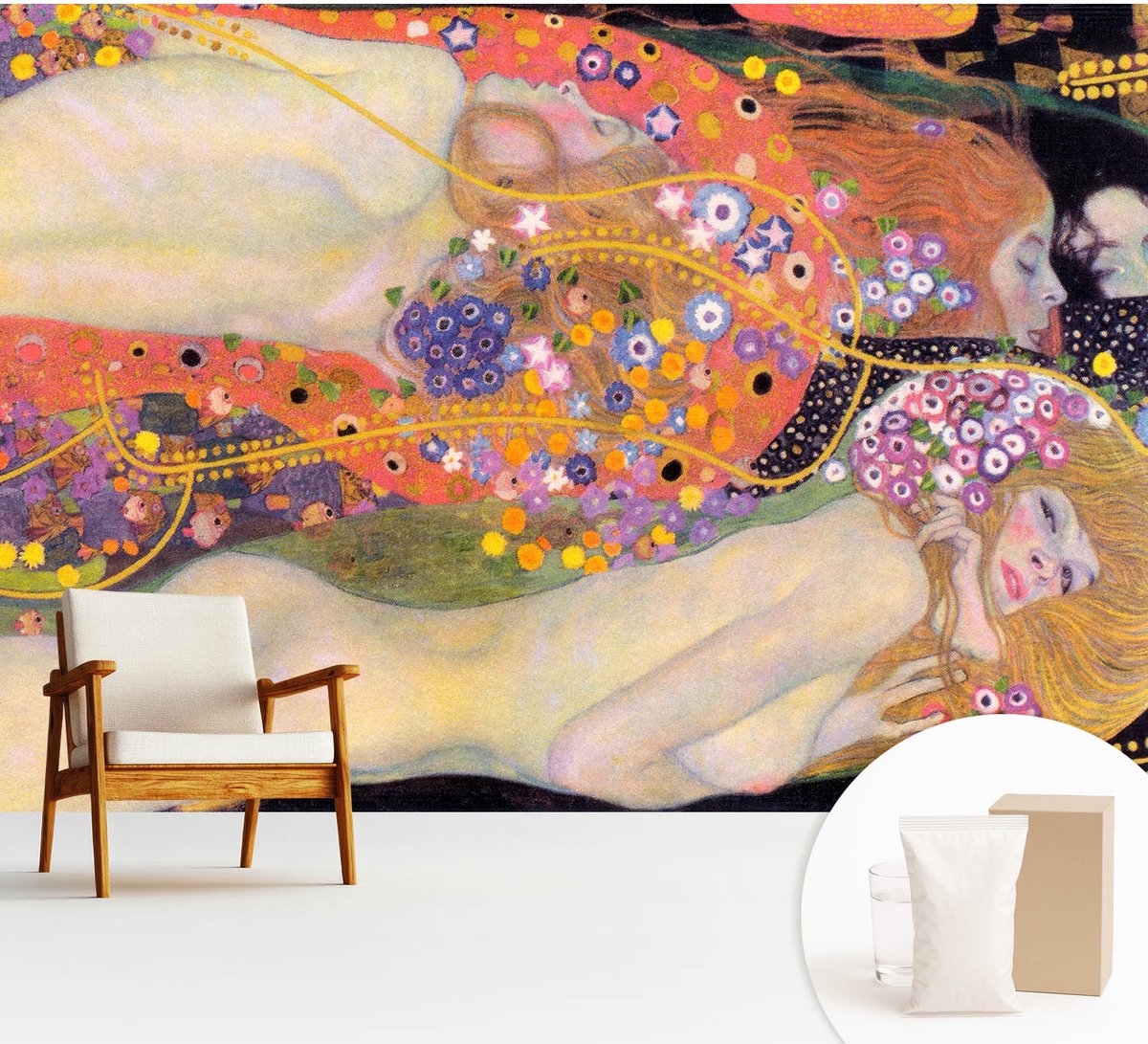 Wallfluent Fotobehang - Geel Vliesbehang - 312x219 cm - Bloemarrangement Muurschildering - Gang behang Deel - Fotobehang Vlies - Slaapkamer behang