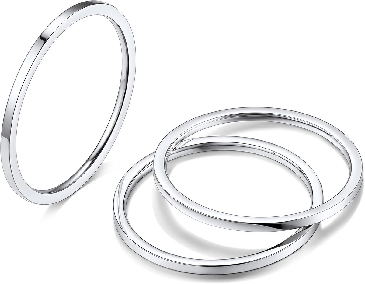 Bestyle Set of 3 for men and women, stainless steel, ultra thin, 1 mm wide, 4 colours - ShopVlot