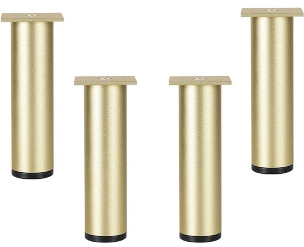 Metalen tafelpoten - Set meubelsteunen - Voor het verhogen van meubels - Verstelbaar en antislip - Set van 4 - Zwart