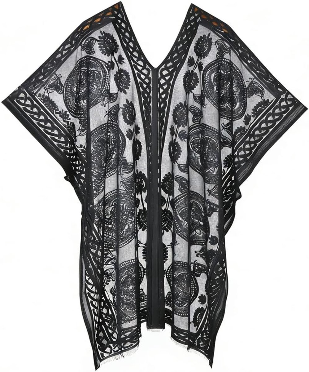 Lace strand kimono voor dames - sexy en elegant - V-hals - perfect voor het strand - ShopVlot