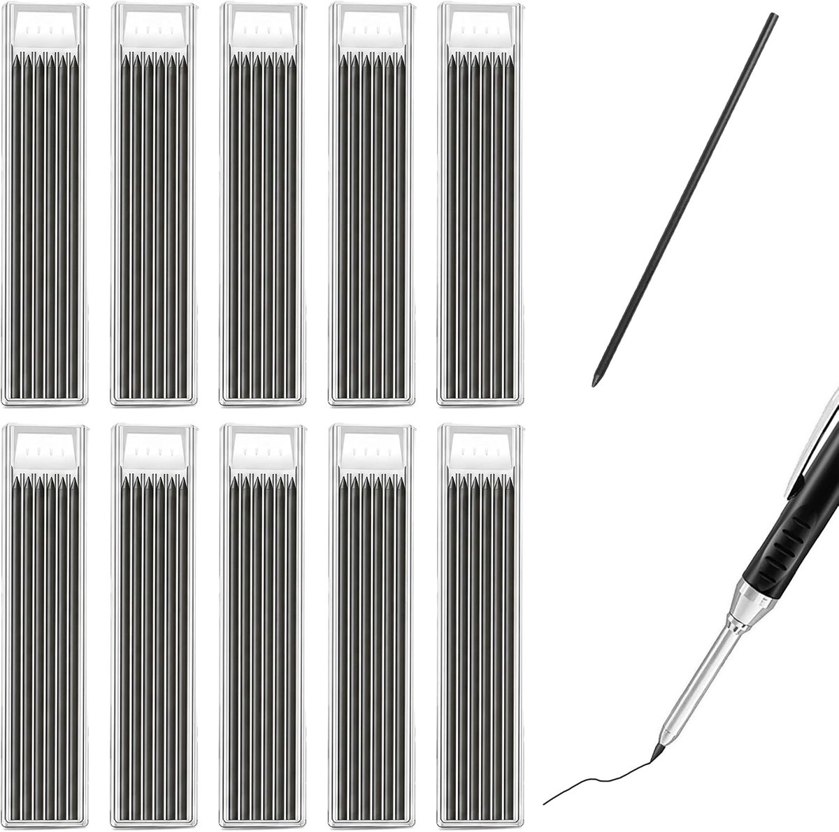 60 stuks potloodvullingen voor timmermanspotlood, 2,8 mm, architect, tekenen - ShopVlot
