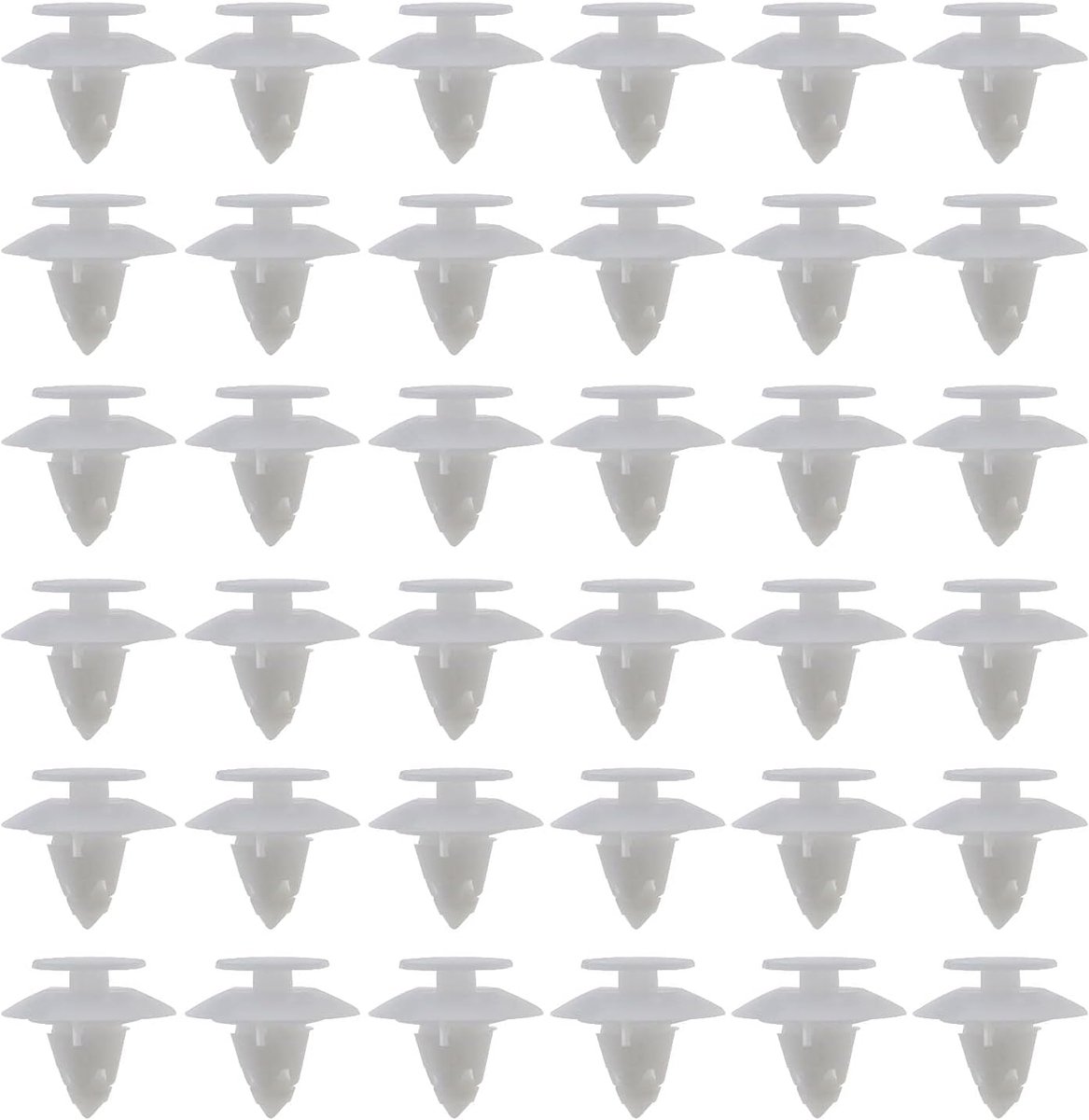 Bumper montage clips set van 50 - witte plastic - geschikt voor Ford Ka 1996-2008 - stevige bevestiging - ShopVlot