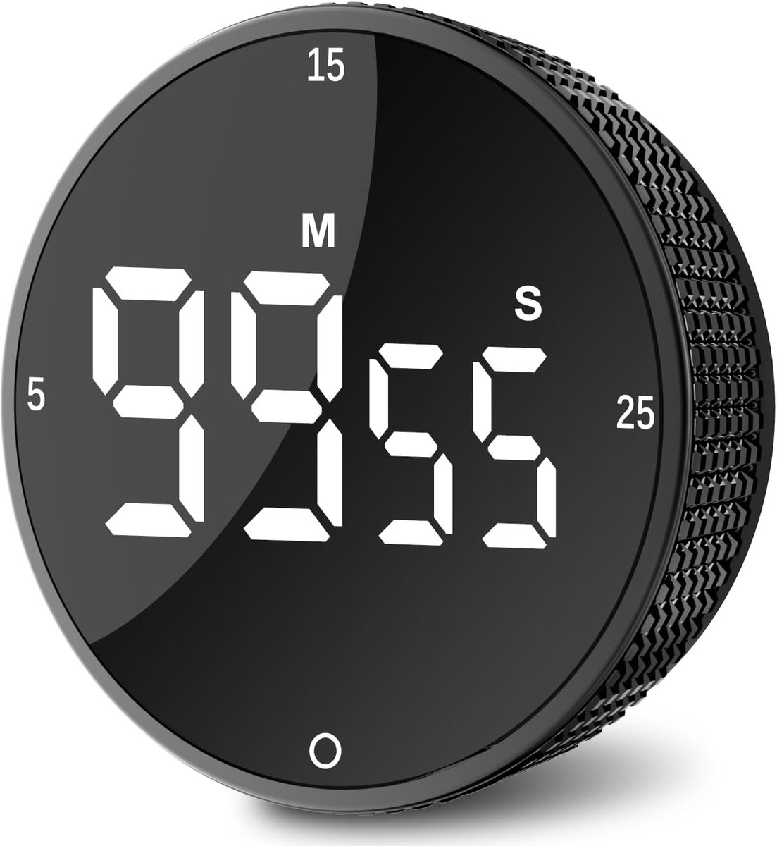 SnelShoppen - Digital Kitchen Timer met Groot LED Display, Snelle Instelling, 3 Volume Niveaus, Magnetische Achterkant, Keuken, Fitness, Studeren, Zwa