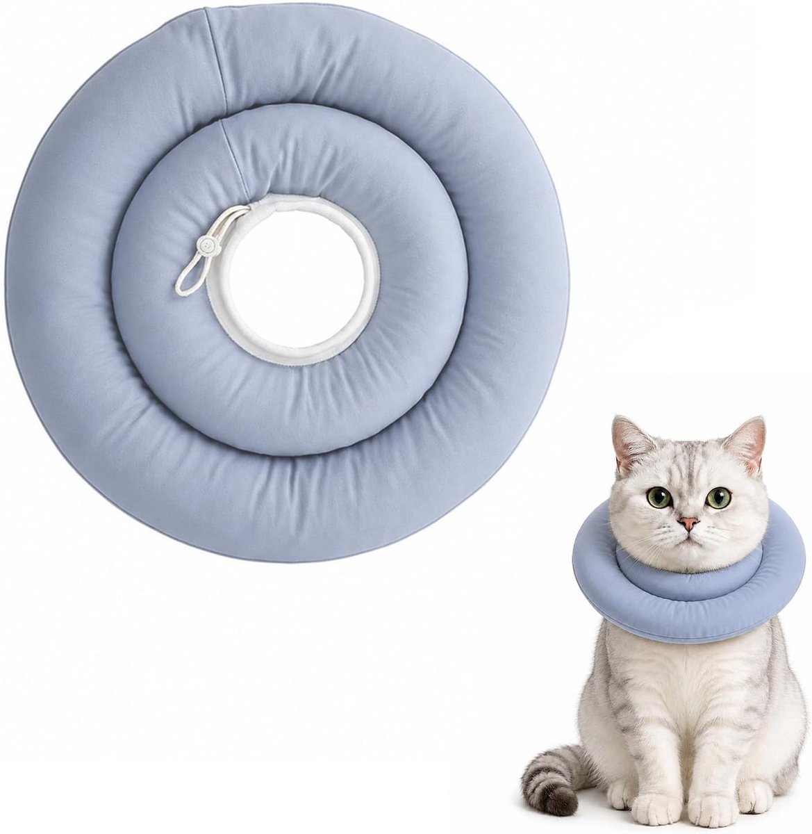 Kattenhalsband S - zachte kattenkraag - verstelbaar - bescherming na operatie - ShopVlot