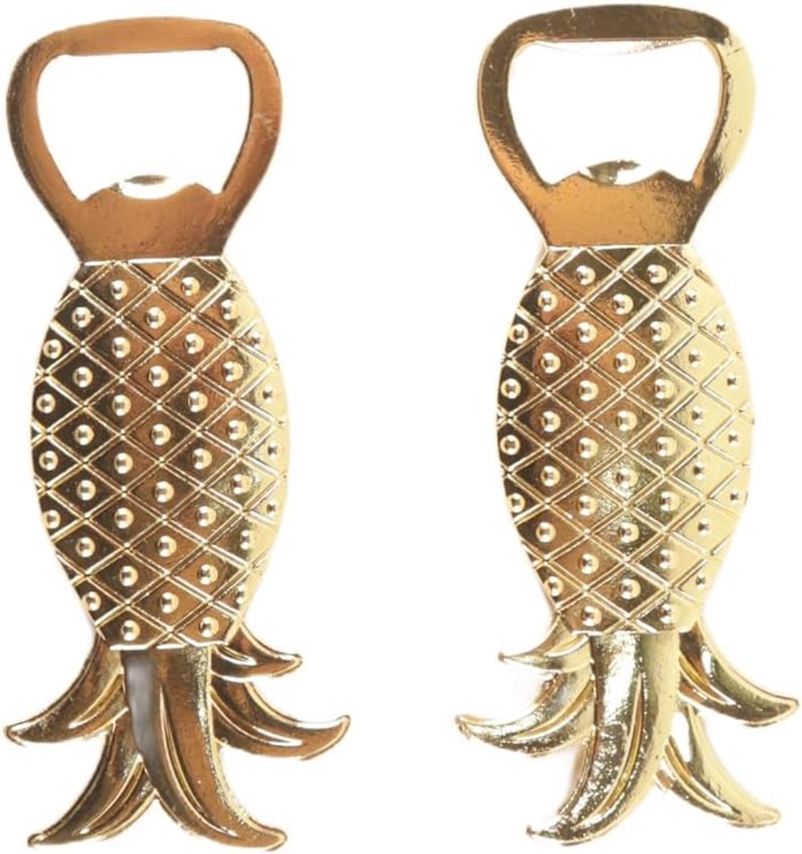 Flessenopener ananas 2 stuks - metalen ontwerp - stijlvol voor feesten - perfect als cadeau - ShopVlot