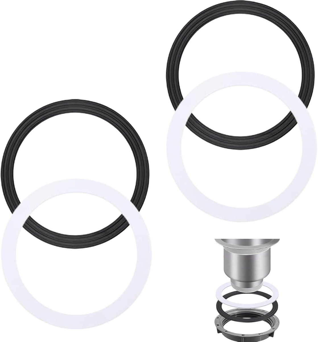 4pcs 110mm O Seals for Sink Universal Rubber Seals Replacement for Drain Fitting for 110mm, Kitchen, Bathroom, Sink - ShopVlot