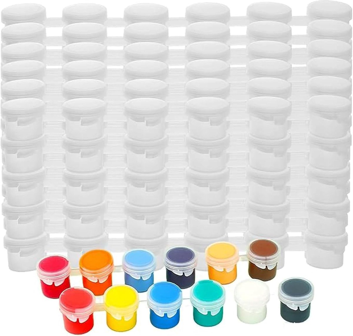 200 Mini Lege Verfpotjes 3ml voor Acrylverf, Kunst & Handwerk, Ideaal voor Verfopslag en Creatieve Projecten, 1200 Stuks