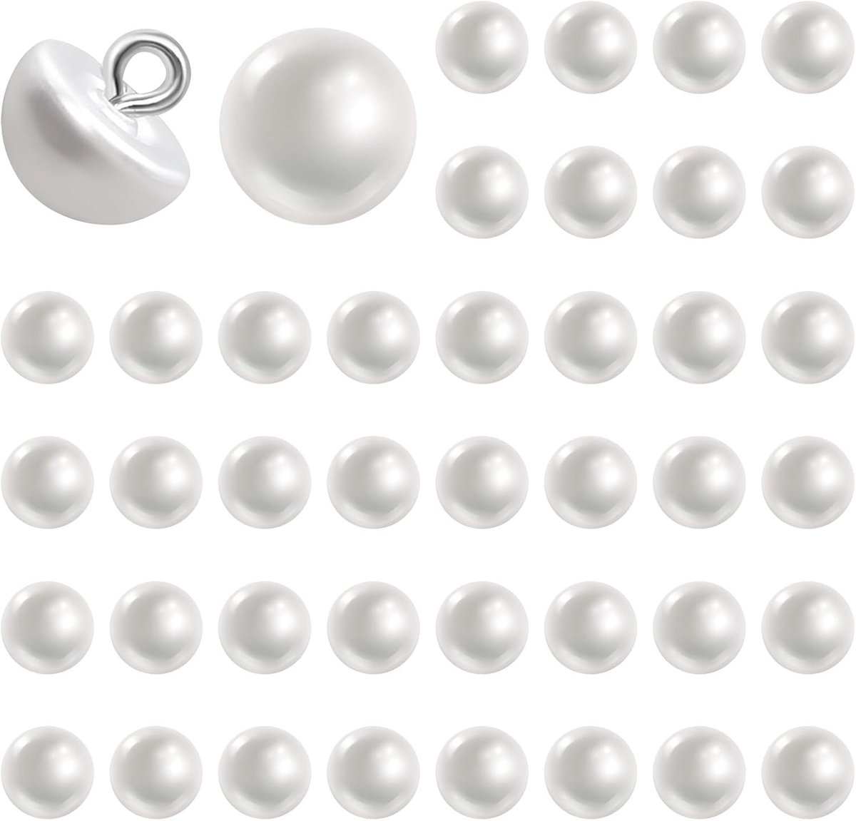 Knopen met metalen haken, knopen kralen, 10 mm