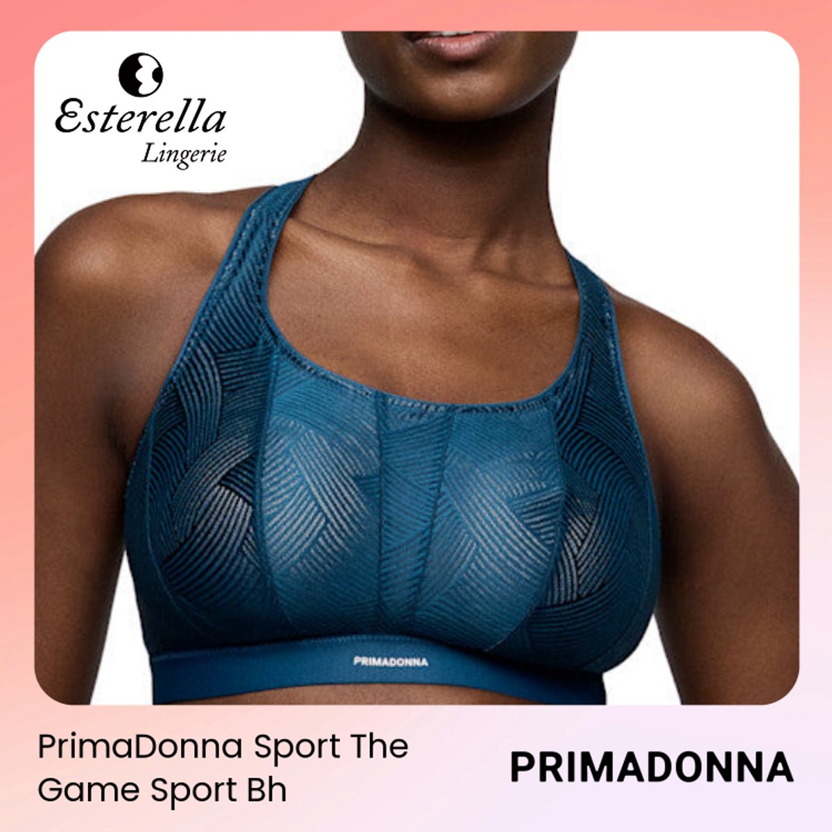 PrimaDonna Sport The Game Sport Bh zonder Beugels 6000513 Deep Blue - maat EU 70D / FR 85D
