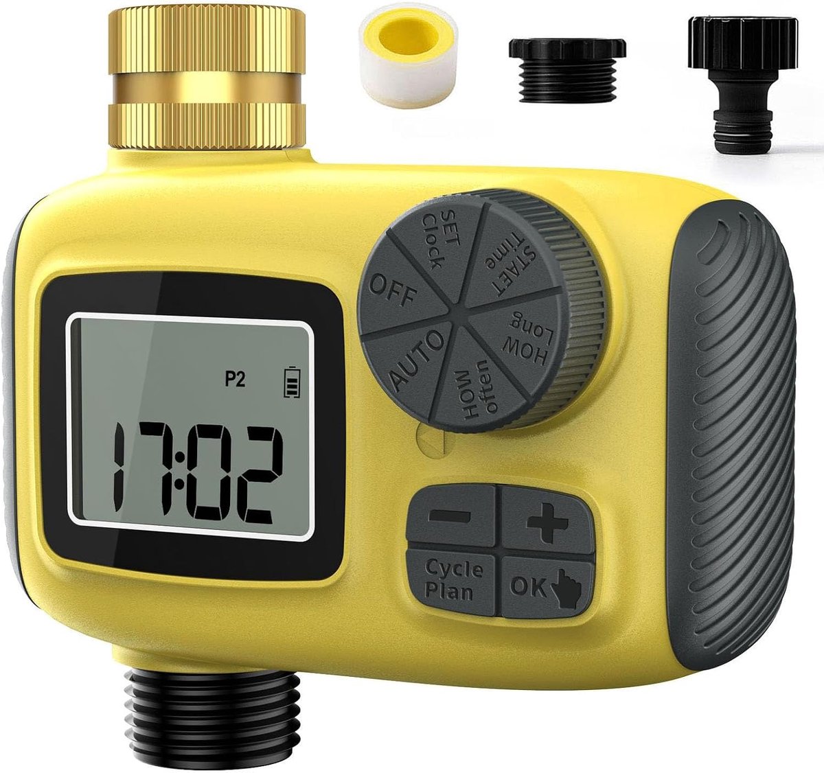 Timer 1 zone, messing inlaat watertimer met LCD-display voor tuin