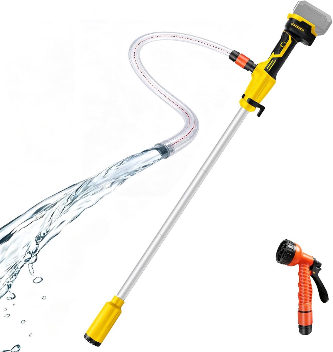 Accu regenvatpomp waterpomp compatibel met DeWalt 20 V accu - Draadloze staafwaterpomp, 3600 l/u, 5 m opvoerhoogte - ShopVlot