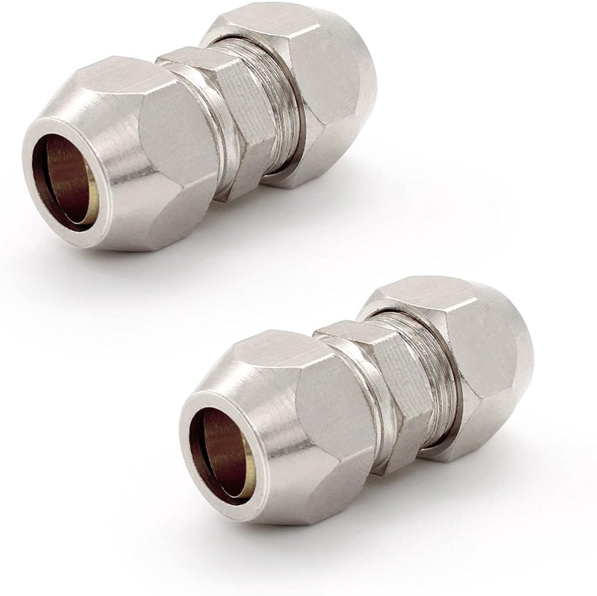 Pack of 2 Clamp Ring Screw Connection, 8 mm, Silver Colour Ferrules Clamp Screw Connection, Nickel-Plated Copper - ShopVlot