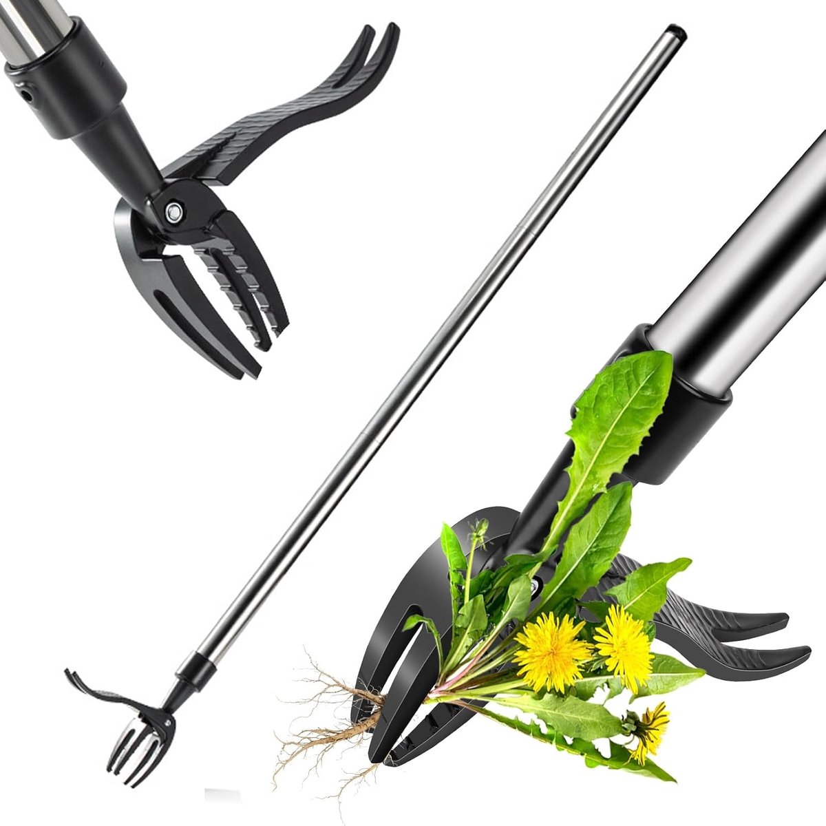 Handmatige Onkruidtrekker, Onkruidschoffel, Tuinhark, 4-Pootjes Hoofd, Bukken Niet Nodig, voor Tuin, Gazon en Borders