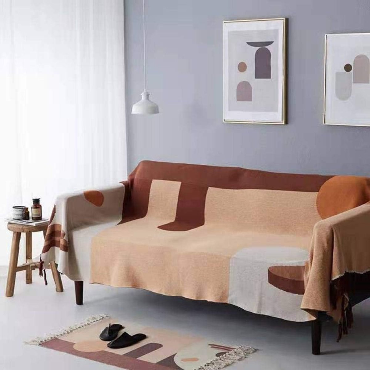 Double/Twin Size fleece beddekens Warme donzige omkeerbare microvezel stevige dekens voor bed en bank-bruin_160cmx220cm