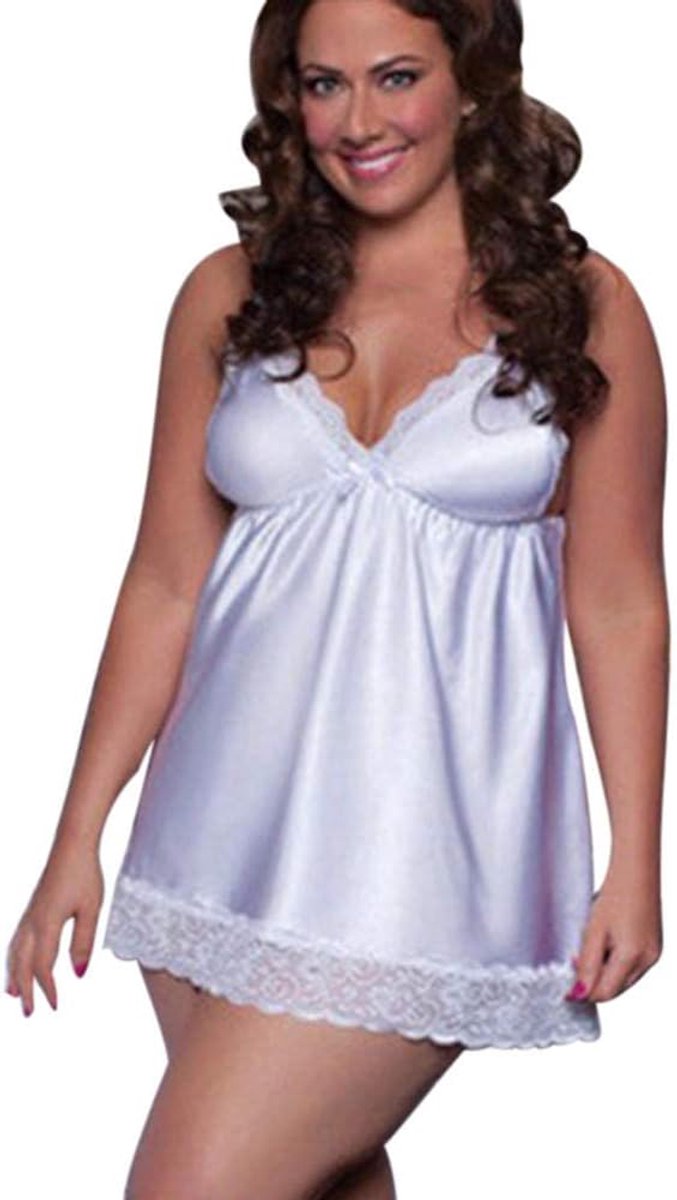 Lingerie & ondergoed Sexy kanten ondergoed Nachtkleding-White_XXL