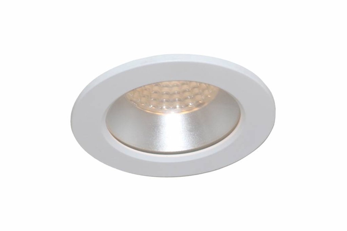 IMBER inbouwspot GU10, geborsteld aluminium, Ø85mm inbouwmaat 70mm, IP44, hoogte 25mm