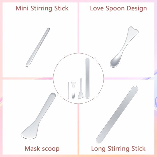 Spatels, metaal, universele crèmesspatel, hartvormig, gebogen cosmetische spatel voor smalle flessen, jam, beauty-lotion, crème — afbeelding 2