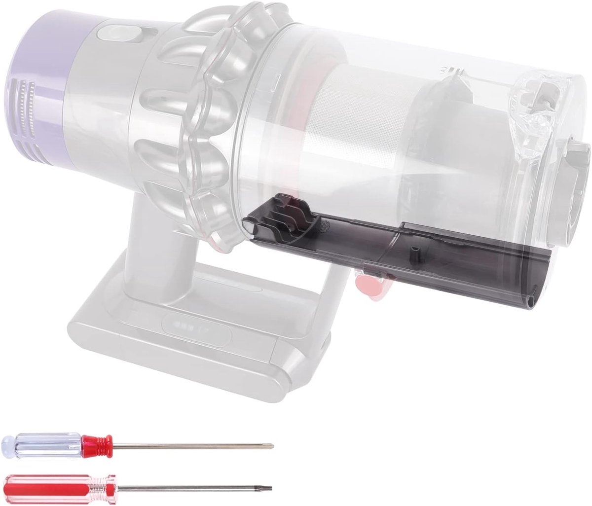 Bin Runner Vervanging voor Dyson V10 stofzuiger stofemmer, korte cycloonsteunplaat, schuifdeksel, openingsplaat
