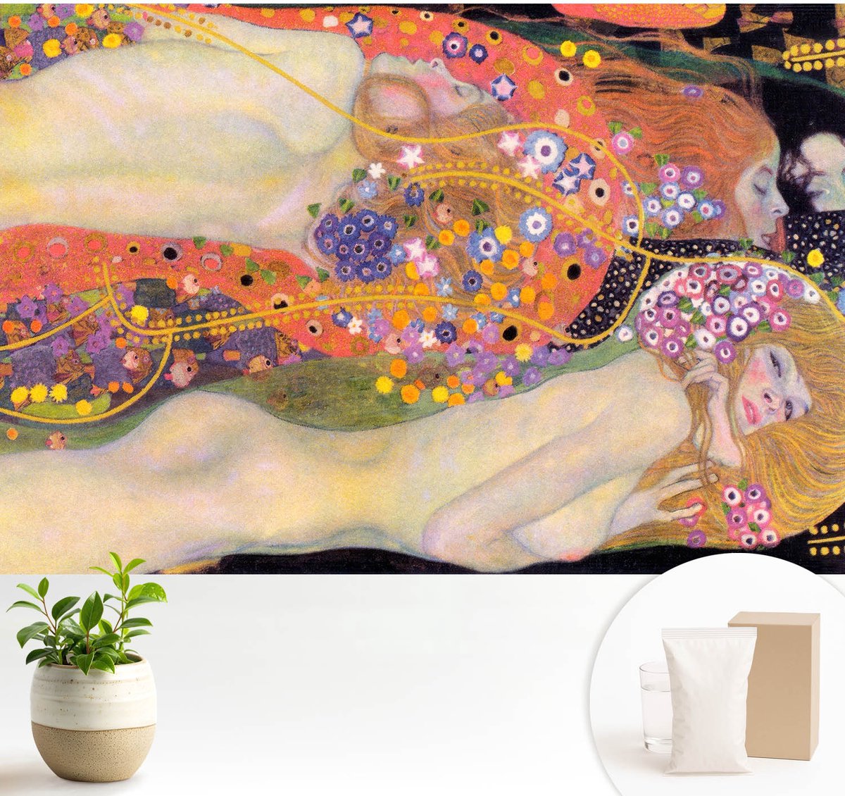 Wallfluent Fotobehang - Geel Vliesbehang - 104x70 cm - Bloemarrangement Muurschildering - Slaapkamer behang Deel - Fotobehang Vlies - Slaapkamer behang