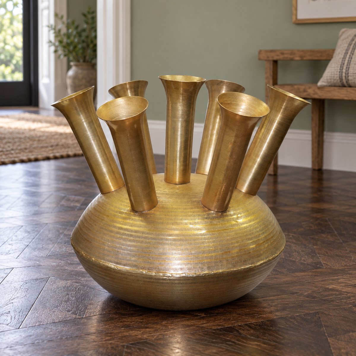 Hoppa! Vaas - Met zeven openingen - Goud - 55 x 55 x 48 cm (B x D x H) Goud #2