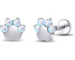 Limerencia 18G Titanium traguspiercing, 2 stuks, medische lippiercing, labret-steker zonder lijm, zonder schroefdraad, hypoallergeen, helixpiercing voor tong, wenkbrauw, lip, septum, neus, oor