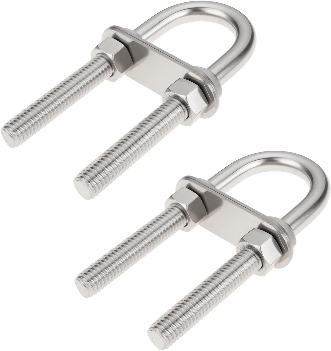 2 Stks 3/8 Inch U Bolt 304 Rvs U-bout voor Schip Deck Bevestiging 101.6x63.5x35.7mm