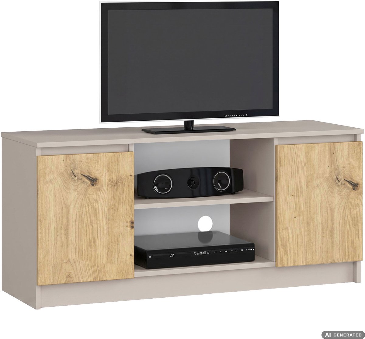 Akord TV-meubel / Kasjmier / 120 cm / 2 Deuren / Kleur Artisan Eiken Mat / 2 Planken / 120 x 40 x 55 cm Kasjmier / Artisan Eiken