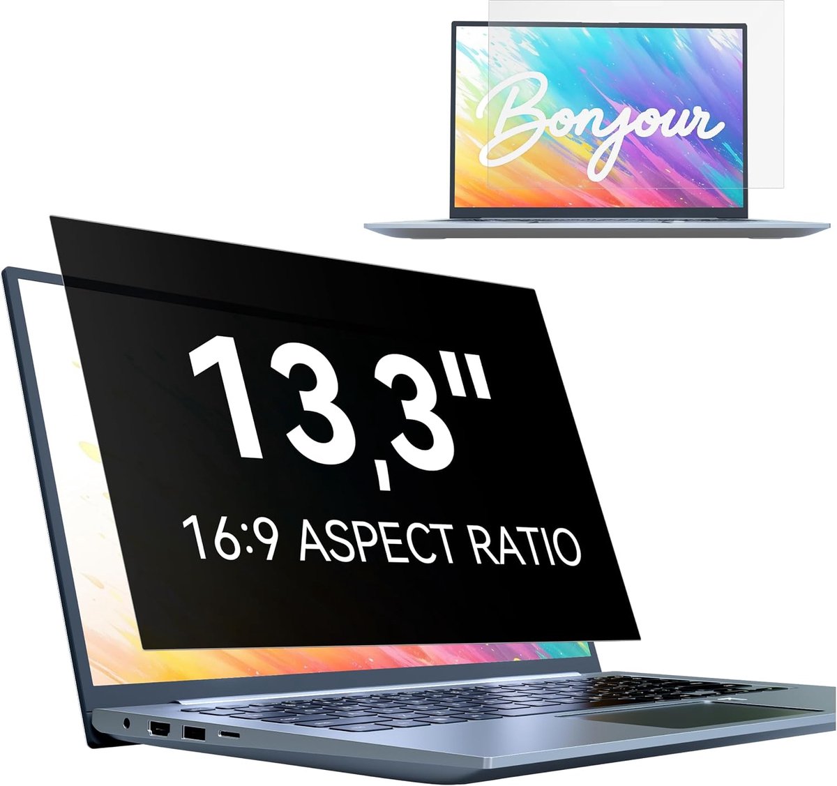 Displaybescherming 13,3 inch 16:9 laptop, afneembaar, anti-spionage, blauw licht, reflectie, displaybescherming, compatibel met HP Laptop Dell ASUS Acer Lenovo Thinkpad