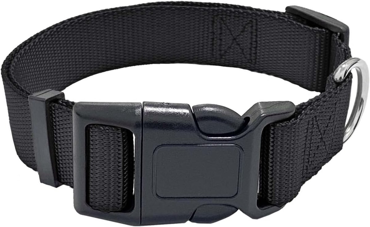 Hondenhalsband 2.5cm - Bruin Nylon - Ademend en Verstelbaar - Ideaal voor Grote en Middelgrote Honden - ShopVlot