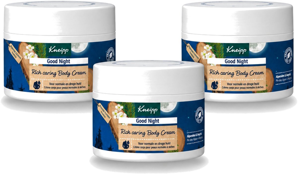 3 x Kneipp – Bodycrème – Good Night Alpenden & Amyris – 200 ml - Voordeelverpakking - 3 stuks