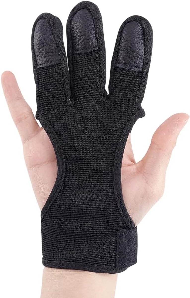 Jacht Lederen Boogschieten Handschoenen Voor Beginner Ademend Drie Vinger Guard Protector Handschoen Recurve Pijl Boog Boogschieten Beschermende Kleding Voor Mannen Vrouwen Schieten