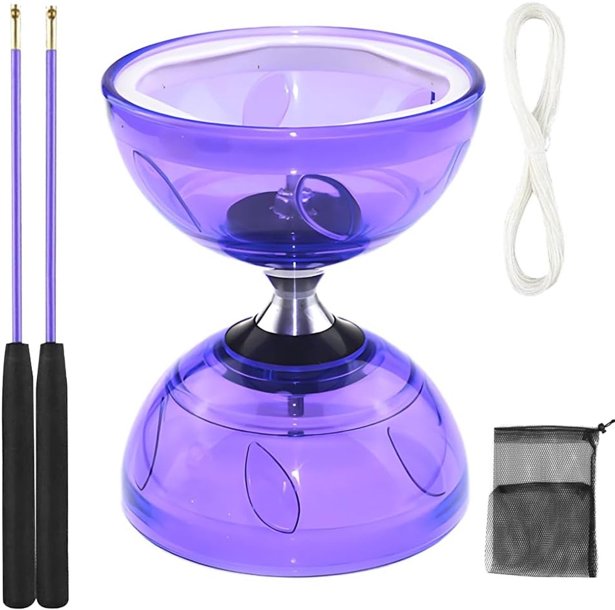Diabolo met LED verlichting - 4.5 mm lagers - paars - voor spannende jongleerervaring - ShopVlot