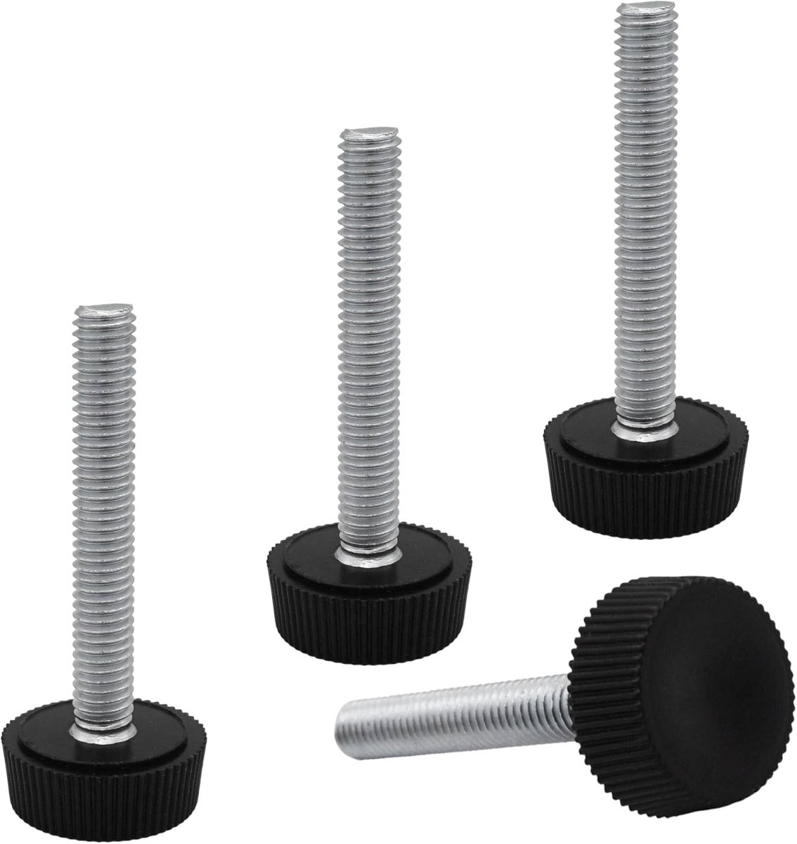 SnelShoppen - 4 Stuks Verstelbare Meubel Stelpoten M6 x 40 mm - Ronde Voeten 20 mm Diameter - Hoogte Verstelbaar - Perfect voor Kantoor, Salontafels e