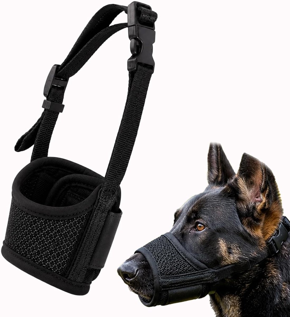 Muilkorf voor honden - zachte nylon - verstelbaar - veilig bij dierenartsbezoek - ShopVlot