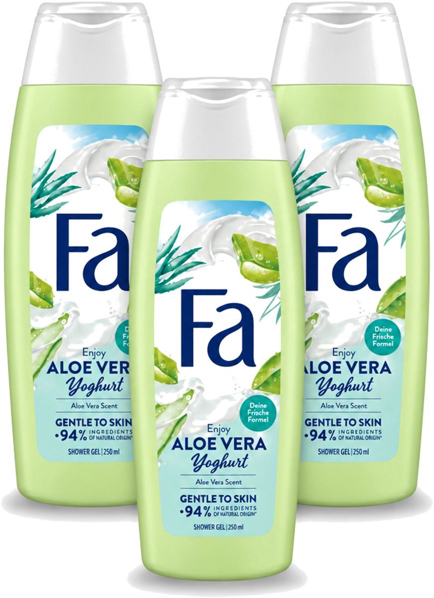 3 x Fa - Douchegel - Yoghurt & Aloe Vera - 250 ml - Voordeelverpakking - 3 stuks