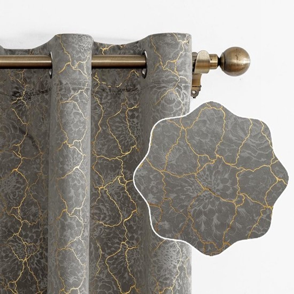 Set van 2 thermische verduisterende gordijnen - Zwart fluweel - 117x137 cm