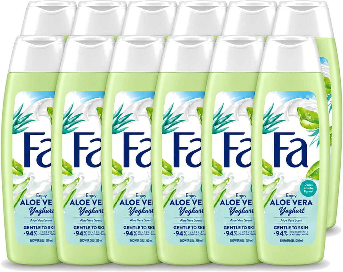 12 x Fa - Douchegel - Yoghurt & Aloe Vera - 250 ml - Voordeelverpakking - 12 stuks