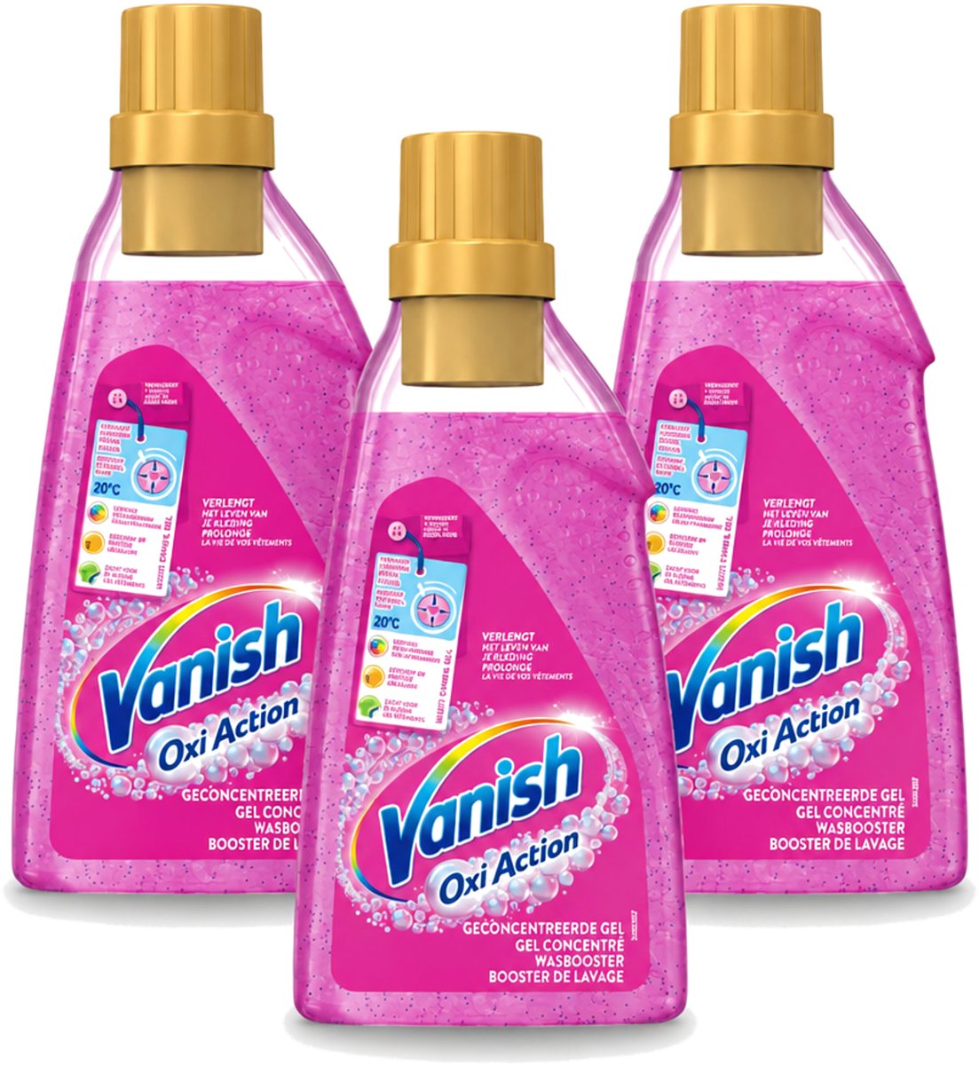 3 x Vanish Oxi Action - Vlekkenverwijderaar Gel - Zonder Bleek - Gekleurde Was - 15 Wasbeurten - Voordeelverpakking - 3 stuks