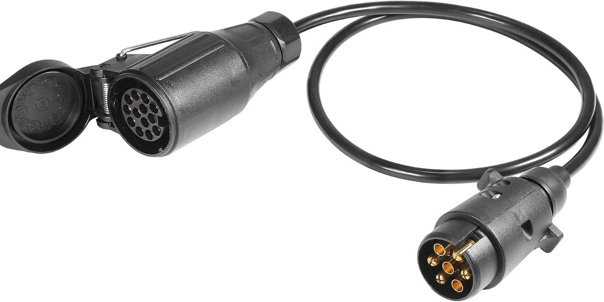 80 cm trailer adapter cable 7-pin plug to 13-pole socket, for 12 V systems for camping, caravan, caravan - ShopVlot