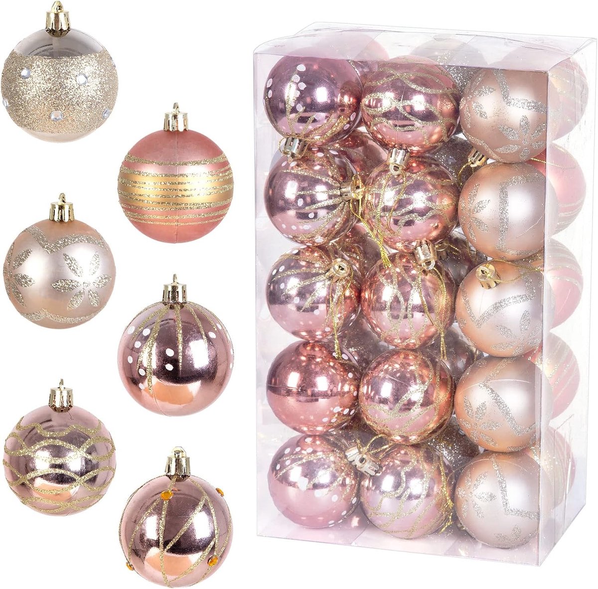 Kerstbal ornamenten onbreekbare set decoratieve boomkerstballen hangers voor vakantie bruiloft kerst decoratie