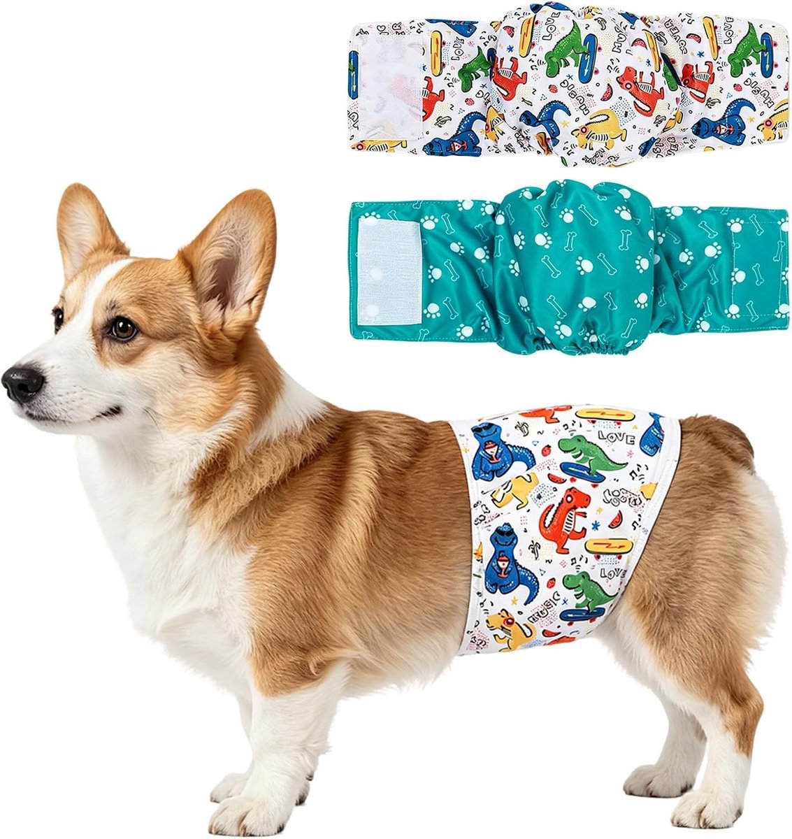 Herbruikbare hondenluiers voor mannelijke honden - 2 stuks, ideaal voor training en incontinente huisdieren