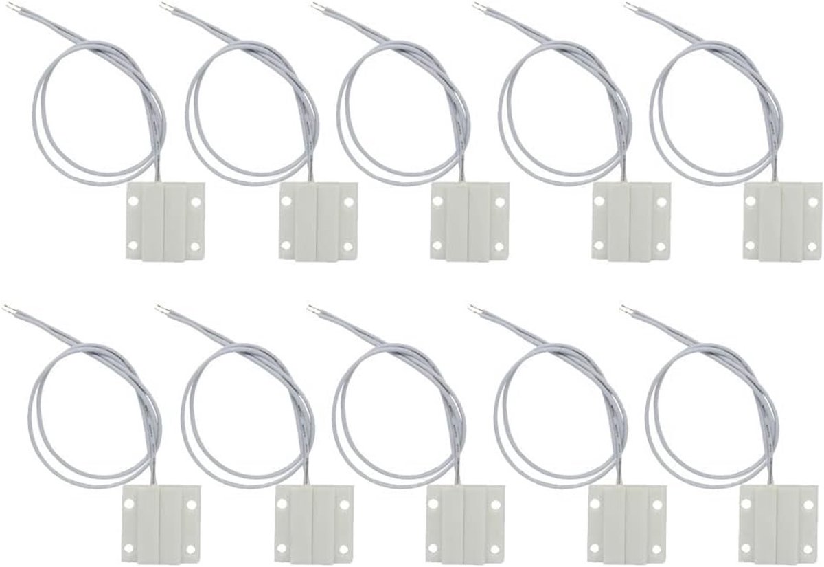 10-delige set draadloze deur- en raamsensoren met magneet voor alarmsystemen en beveiliging
