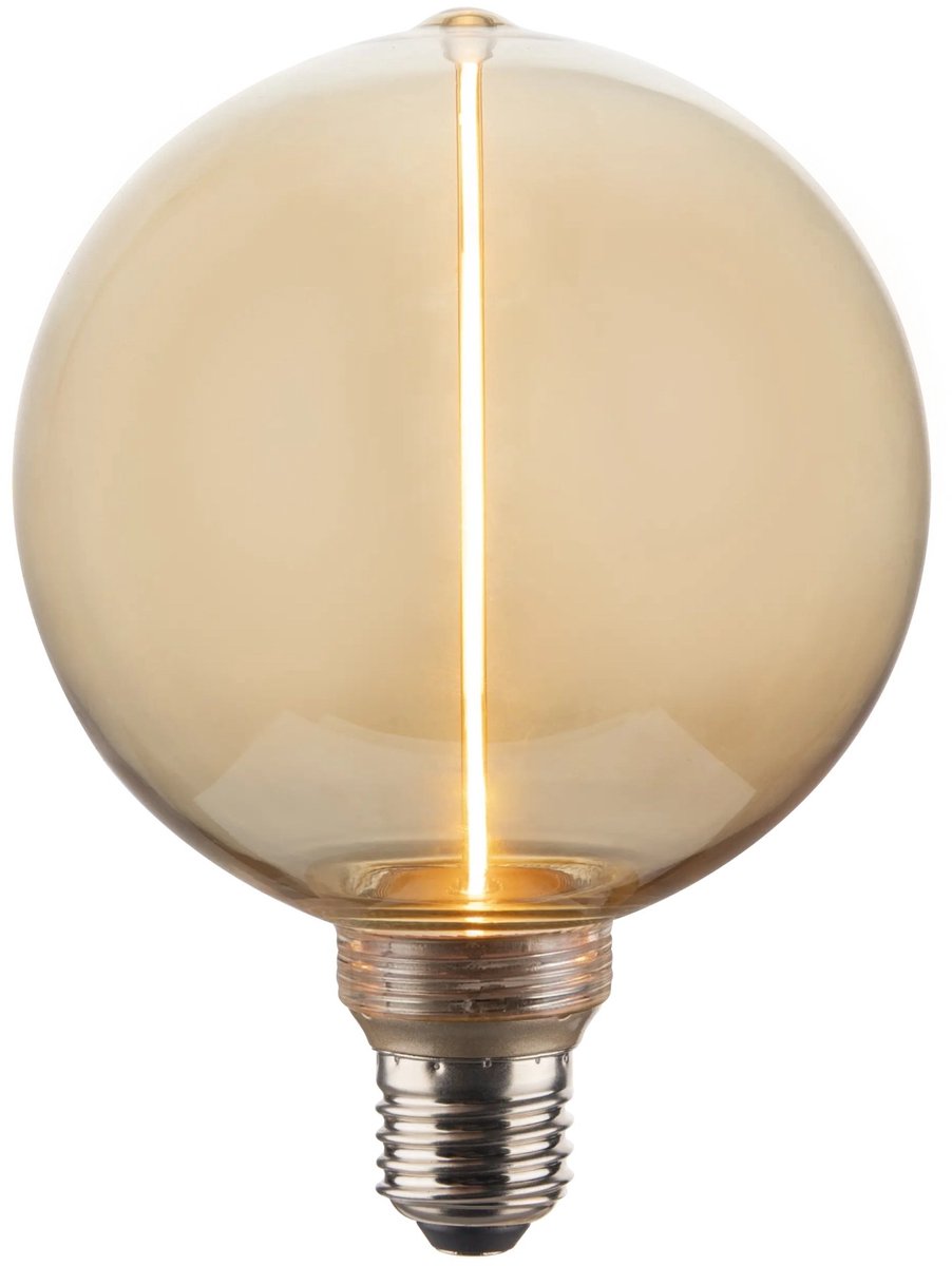 Decoline Globe LED-filamentlamp E27, 3,5W, 150 lumen, 1800K amber glas, dimbaar, Ra>80