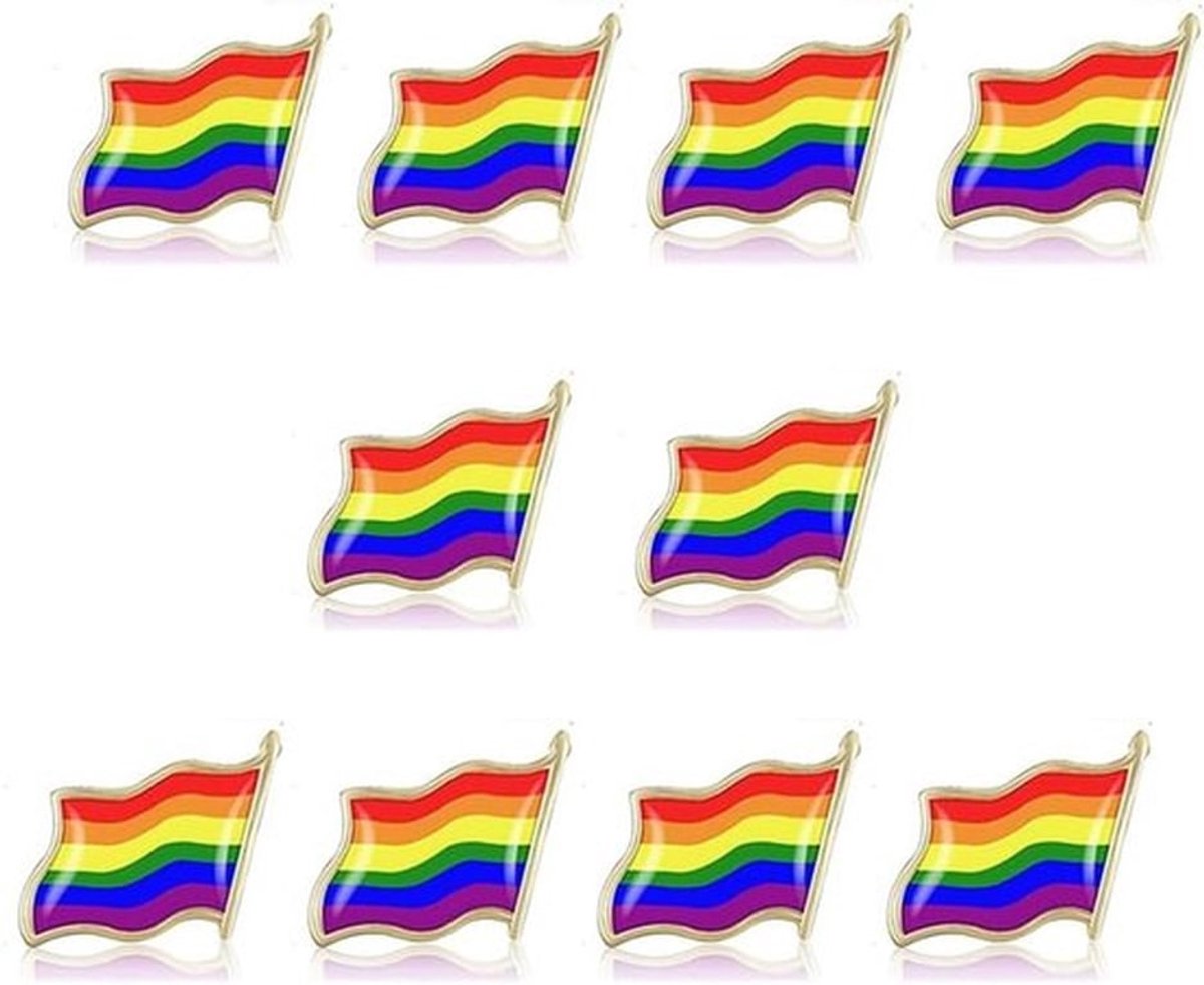 Kleurige Regenboog Speldenset - 10 Stuks Metalen Badges voor Sjaals, Kleding en Tassen, Perfect voor Trots en Diversiteit