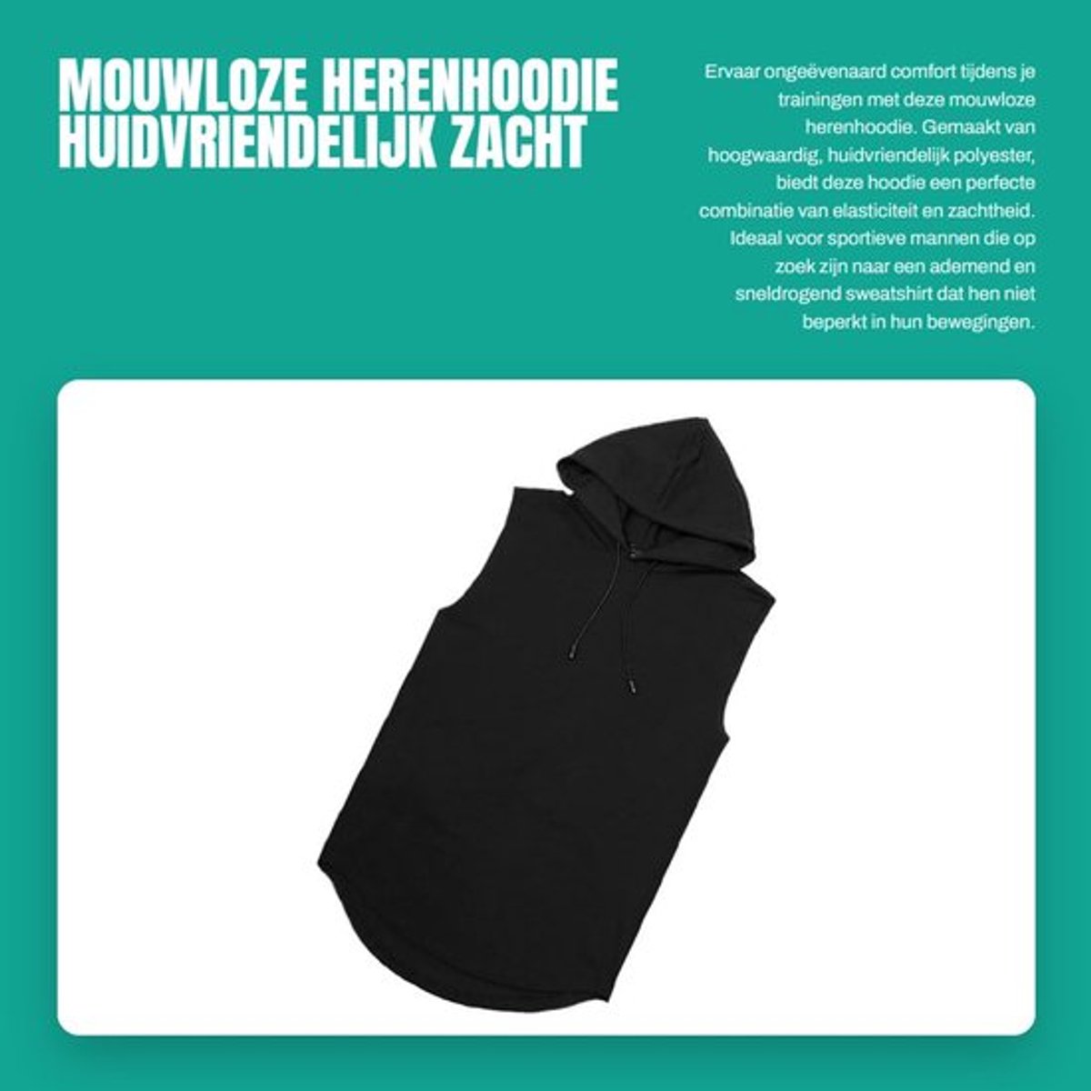Allecto Mouwloze Herenhoodie Huidvriendelijk Zacht Polyester Niet Beschikbaar