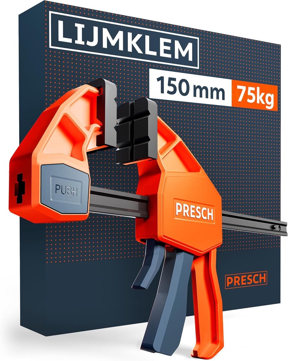 Machineklem - Grijs - 150 mm - Koolstofstaal en Glasvezel Versterkt - Voor Houtbewerking en Snel Bevestigen